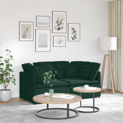 Sofa modułowa z poduszkami aksamitna ciemnozielona