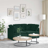 Sofa modułowa z poduszkami aksamitna ciemnozielona