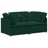 Sofa modułowa z poduszkami aksamitna ciemnozielona