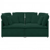 Sofa modułowa z poduszkami aksamitna ciemnozielona