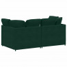Sofa modułowa z poduszkami aksamitna ciemnozielona