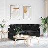 Sofa modułowa z poduszkami aksamitna czerń