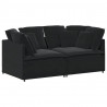 Sofa modułowa z poduszkami aksamitna czerń