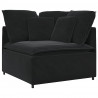 Sofa modułowa z poduszkami aksamitna czerń