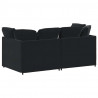 Sofa modułowa z poduszkami aksamitna czerń