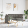 Sofa modułowa z poduszkami Tkanina sztruksowa Jasnoszara