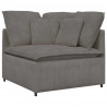 Sofa modułowa z poduszkami Tkanina sztruksowa Jasnoszara