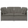 Sofa modułowa z poduszkami Tkanina sztruksowa Jasnoszara