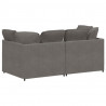 Sofa modułowa z poduszkami Tkanina sztruksowa Jasnoszara