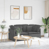 Sofa modułowa z poduszkami Tkanina sztruksowa Ciemnoszara