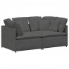 Sofa modułowa z poduszkami Tkanina sztruksowa Ciemnoszara