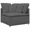 Sofa modułowa z poduszkami Tkanina sztruksowa Ciemnoszara