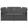 Sofa modułowa z poduszkami Tkanina sztruksowa Ciemnoszara