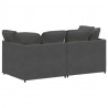 Sofa modułowa z poduszkami Tkanina sztruksowa Ciemnoszara