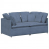Sofa modułowa z poduszkami Tkanina sztruksowa niebieska