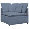 Sofa modułowa z poduszkami Tkanina sztruksowa niebieska