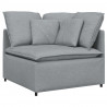 Sofa modułowa z poduszkami Tkanina jasnoszara