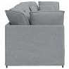 Sofa modułowa z poduszkami Tkanina jasnoszara