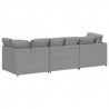 Sofa modułowa z poduszkami Tkanina jasnoszara