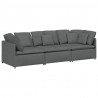 Sofa modułowa z poduszkami Tkanina Ciemnoszara