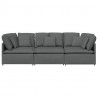Sofa modułowa z poduszkami Tkanina Ciemnoszara