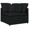 Sofa modułowa z poduszkami Tkanina Czarna