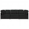 Sofa modułowa z poduszkami Tkanina Czarna