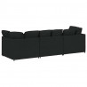 Sofa modułowa z poduszkami Tkanina Czarna