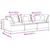 Sofa modułowa z poduszkami Tkanina Czarna