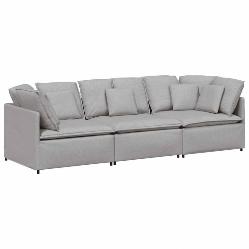 Sofa modułowa z poduszkami Tkanina Cloud Grey