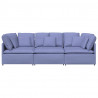 Sofa modułowa z poduszkami Tkanina Jeans Niebieski