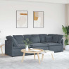 Sofa modułowa z poduszkami aksamitna ciemnoszara