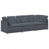 Sofa modułowa z poduszkami aksamitna ciemnoszara