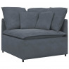 Sofa modułowa z poduszkami aksamitna ciemnoszara
