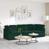 Sofa modułowa z poduszkami aksamitna ciemnozielona