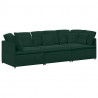 Sofa modułowa z poduszkami aksamitna ciemnozielona