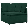 Sofa modułowa z poduszkami aksamitna ciemnozielona