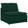 Sofa modułowa z poduszkami aksamitna ciemnozielona