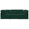 Sofa modułowa z poduszkami aksamitna ciemnozielona