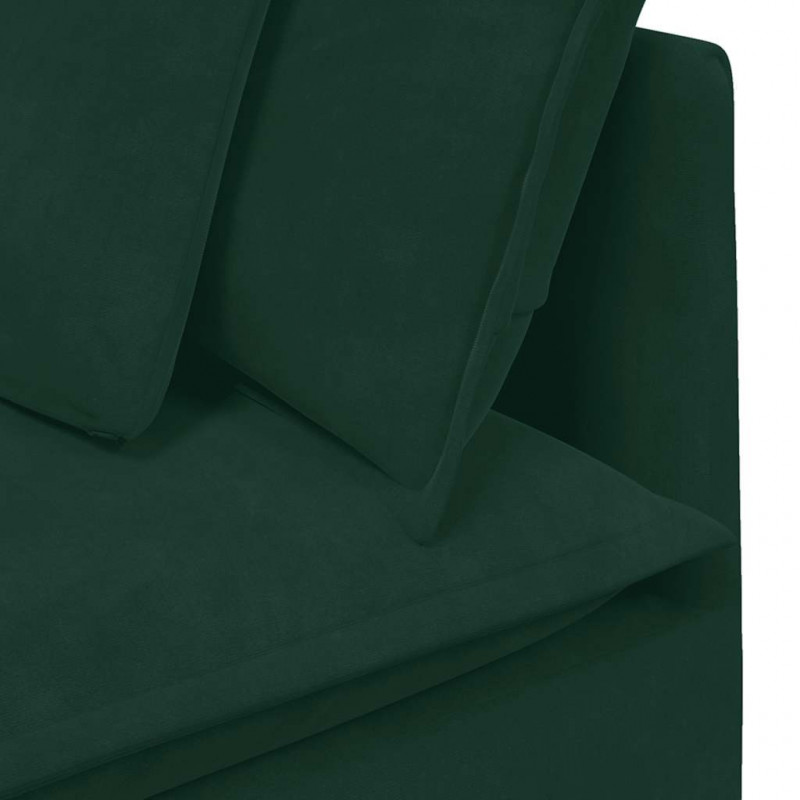 Sofa modułowa z poduszkami aksamitna ciemnozielona
