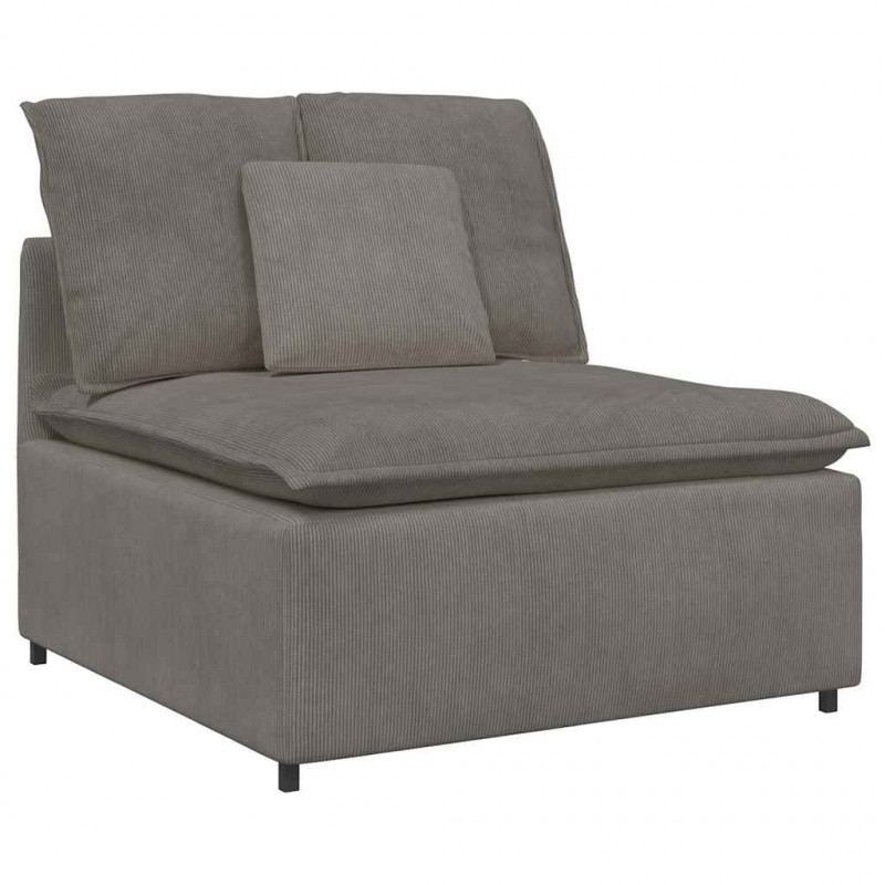 Sofa modułowa z poduszkami Tkanina sztruksowa Jasnoszara