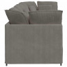 Sofa modułowa z poduszkami Tkanina sztruksowa Jasnoszara