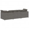 Sofa modułowa z poduszkami Tkanina sztruksowa Jasnoszara