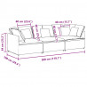 Sofa modułowa z poduszkami Tkanina sztruksowa Jasnoszara
