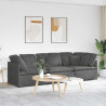 Sofa modułowa z poduszkami Tkanina sztruksowa Ciemnoszara