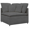 Sofa modułowa z poduszkami Tkanina sztruksowa Ciemnoszara