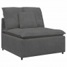 Sofa modułowa z poduszkami Tkanina sztruksowa Ciemnoszara