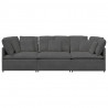 Sofa modułowa z poduszkami Tkanina sztruksowa Ciemnoszara