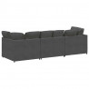 Sofa modułowa z poduszkami Tkanina sztruksowa Ciemnoszara