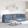 Sofa modułowa z poduszkami Tkanina sztruksowa niebieska